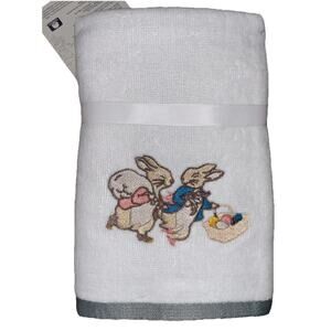 Peter Rabbit 2 Pk Hand Towels Spring Flowers Embroidered Easter Beatrix Potter